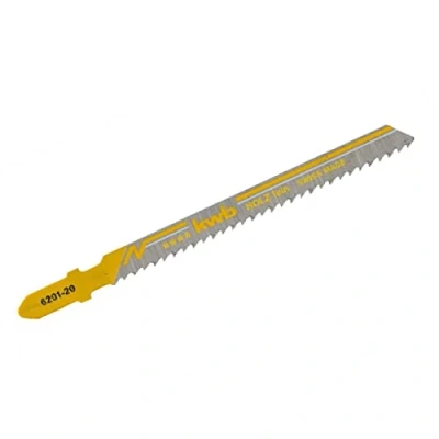 Imagen de KWB 49620125 Paquete profesional de 5 hojas sierra calar para madera, fino, acero al carbono HCS, vástago leva simple, T101B, p. ej. Einhell RT JS 85