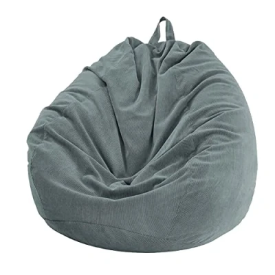 Imagen de Chickwin Funda de puf, Pera, sillón Pera sin Relleno, para Exterior e Interior, relajación, Chaise Longue salón, Dormitorio cojín (Antracita, 70 x 80 cm)