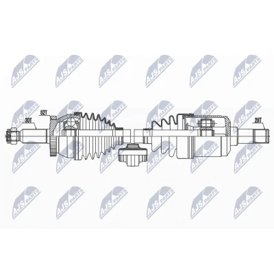 Imagen de NTY NPW HY 597 Árbol de Transmisión Eje delantero, izquierda 672 automática HYUNDAI: SANTA FE 2, KIA: SORENTO 2