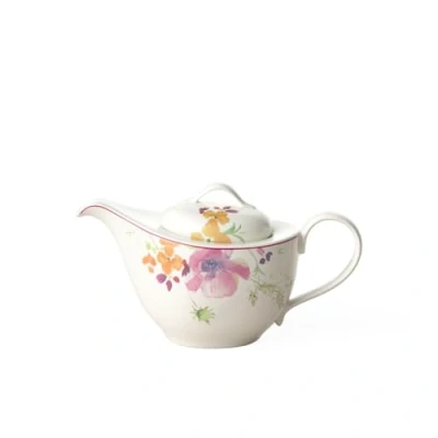 Imagen de Villeroy &amp; Boch Mariefleur Tea Kleine, Geschirr aus hochwertigem Premium in Pink Grün und Orange, 620 ML Tetera, Porcelana, Weiß, 15 x 20 cm