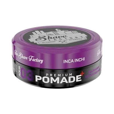Imagen de The Shave Factory Pomada prémium de 150 ml 03 Fauxhawk Extravaganza con brillo Extra Inca Inchi Hold