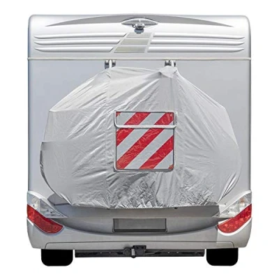 Imagen de APT Funda protectora de autocaravana para 2 bicicletas, portabicicletas trasero, nailon Ripstop