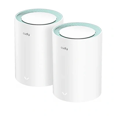 Imagen de Cudy Sistema Wi Fi de malla AX1500 WiFi 6 doble banda, reemplaza routers y extensores, cubre hasta 1800 pies cuadrados, 3 puertos Gigabit por unidad, soporta Ethernet Backhaul, M1500, paquete 2