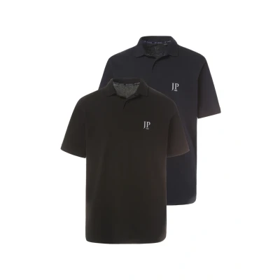 Imagen de JP 1880 Polos, Basic, Paquete de 2, piqué, algodón Peinado Negro 3XL 704317130