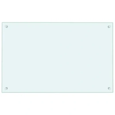 Imagen de vidaXL Protector Salpicaduras Cocina Vidrio Templado Blanco 80x50cm Utensilios Herramientas Accesorios Protección Grasa al Cocinar Fiable Práctico
