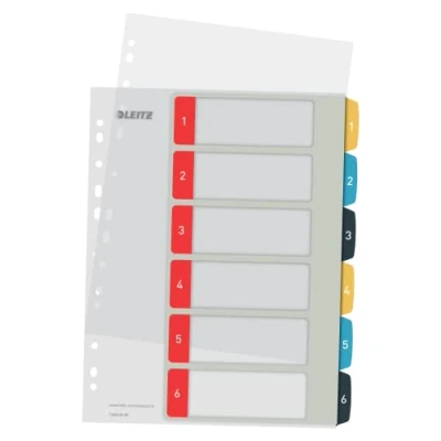 Imagen de Leitz Cosy Series 12460000 Separadores para escribir en PC, formato A4, 20 unidades, 1 6, resistente, multicolor, serie