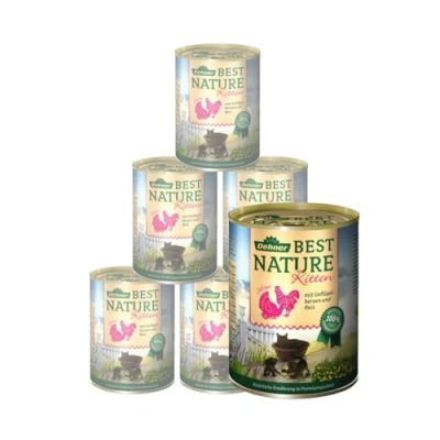 Imagen de Dehner Best Nature Comida para Gatos, Corazones de Aves con arroz, 6 400 g (2,4 kg)