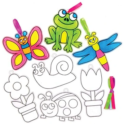 Imagen de Baker Ross Atrapasol En Jardín para Colorear AT872 (Pack de 10) efecto vidrio colores niños realizar y exhibir, surtidos