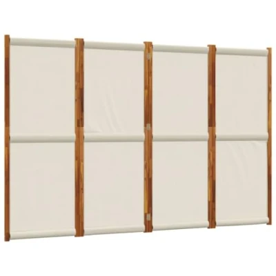 Imagen de vidaXL Biombo Divisor de 4 Paneles, Separador Ambientes Privacidad, Espacios Plegable, Pantalla Decorativa para Jardín, Gris Claro