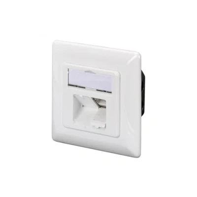 Imagen de toma de conexión DIGITUS Cat 6 2 puertos RJ45 red empotrada alimentación horizontal compatible con diseño blanco puro