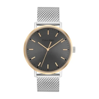 Imagen de Calvin Klein Reloj Analógico de Cuarzo para Hombre Colección Modern Mesh con Pulsera Cuero o Acero Inoxidable en Enlace Malla