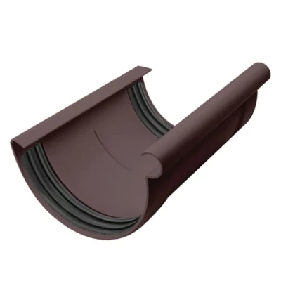Imagen de INEFA Conector de canalón semicircular, PVC NW 125marrón oscuro canalón, fácilmontaje enchufable,made in Germany
