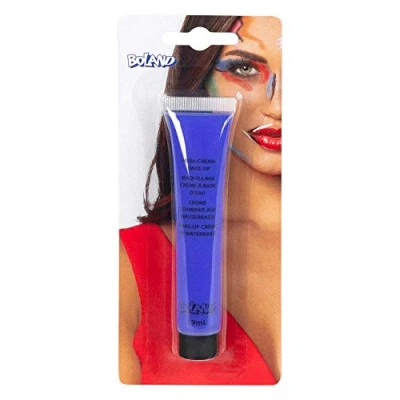Imagen de Boland cream make up blue 19ml(45003) 44989 Aqua Crème color azul, 19 ml, en tubo, maquillaje a base de agua, fiesta temática, carnaval, Halloween