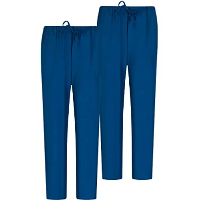 Imagen de MISEMIYA Pack 2 Pcs PANTALÓN Sanitarios Unisex Cintura ELÁSTICA UNIFORMEES Uniformes MEDICOS UNFIROMES Laboratorios XL, Azul Marino 68