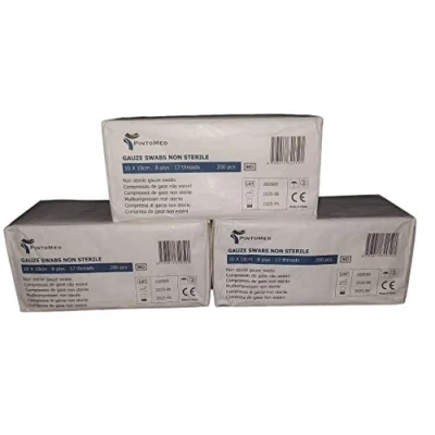 Imagen de PintoMed 3 Pack x Compresas de GASA Non Esteriles 10 CM 200 = 600 Unidades
