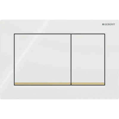 Imagen de Geberit Pulsador Omega30, Para Doble Descarga: Blanco/Dorado/Blanco (115.080.KK.1)
