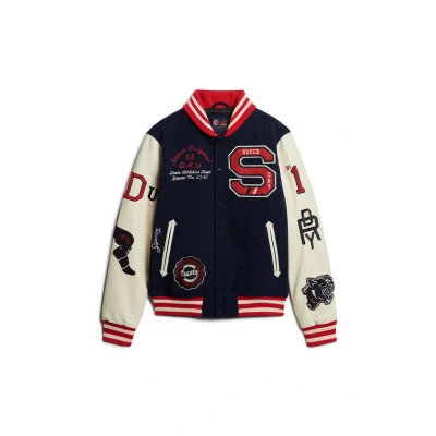 Imagen de Superdry College Varsity Patched Chaquetas bomber, Hombre, Talla: XXL, Atlantic navy