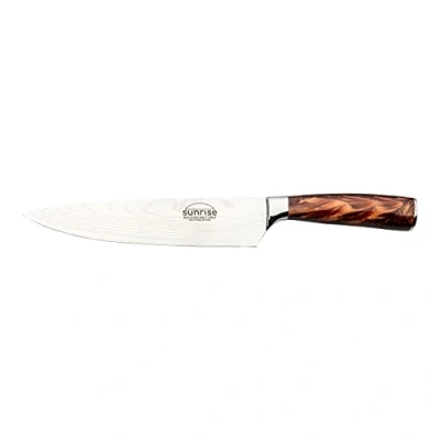 Imagen de Rockingham Forge Cuchillo de Cocinero, Serie Sunrise, 8 Pulgadas, Hoja Acero Inoxidable con Mangos Resina, Marrón Ambarino, RF 2108BR