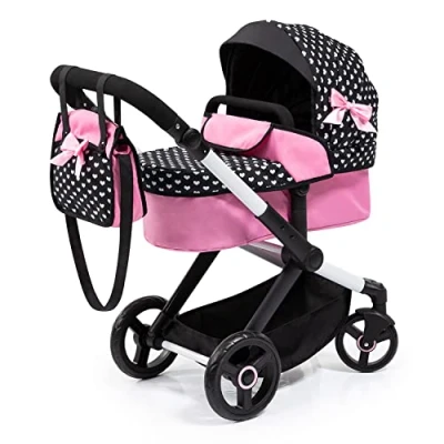 Imagen de Bayer Design 17060AA Cochecito de muñeca Combi Xeo, Carro para muñecos, Bolsa, Convertible, Regulable en Altura