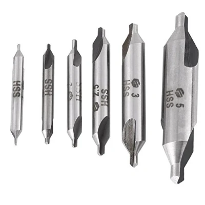 Imagen de 6pcs Brocas de Centrado, 1/1.5/2/2.5/3/5 mm Broca Centradora Alta Velocidad 60 Grados Avellanador para Metal