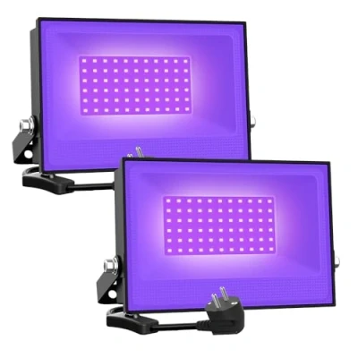 Imagen de Onforu 2 Pack 30 W Luz UV, Foco UV Ultravioleta, Negra Impermeable IP66, Fluorescente Lámpara de Escenario Blacklights para Halloween Bar Club DJ Discoteca Fiesta Pinta Corporal Gimnasio