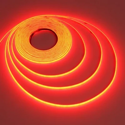Imagen de TOPAI Tira LED COB 24V Rojo Estrecho 5mm Ancho, Luz 5M Roja 400LED/M CRI&gt;93 Adhesivas Flexible Cortable IP20 Non Impermeable para cocina dormitorio iluminación DIY