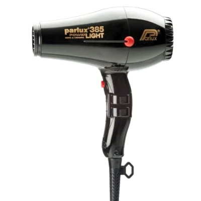Imagen de Parlux Powerlight 385 Secador de pelo en color negro, 2150 W, potentes y ligeros, accesorios para el cabello un secado peinado rápidos fáciles, con silenciador integrado tecnología