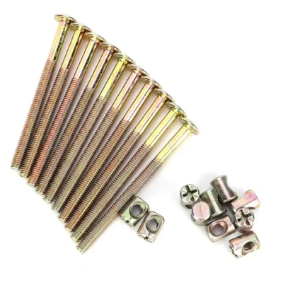 Imagen de Tuerca de Barril Tornillos Para Muebles, 10 Piezas Acero Al Carbono Con Tuercas Clavija Conector Fijación Muebles Cunas Camas Cuna y Sillas(90mm)