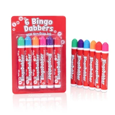 Imagen de evelay Bingo Dabbers Rotuladores de colores mixtos para juegos boletos bingo, paquete 6