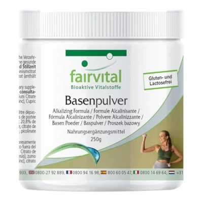 Imagen de Fairvital Fórmula Alcalinizante (Basenpulver) Polvo alcalino con sales minerales VEGANO 250g Calidad Alemana