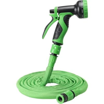 Imagen de Navaris Manguera de jardín Extensible 7,5 m a 15 con 10 Funciones riego para regar o Lavar el Coche Agua presión Verde