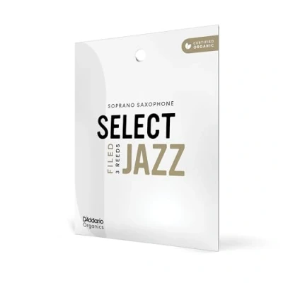 Imagen de D&#039;Addario Woodwinds Organic Select Jazz Filed Cañas para saxofón soprano Selladas individualmente 2 medianas, 3 unidades