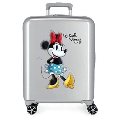Imagen de Disney 100 Minnie Joyful Maleta de cabina Gris 40x55x20 cms Rígida ABS Cierre TSA integrado 38