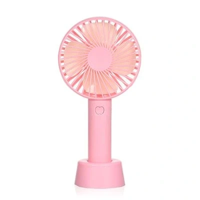 Imagen de Mini Ventilador Portátil Con Batería Y Soporte De Sobremesa. Dam Rosa Claro