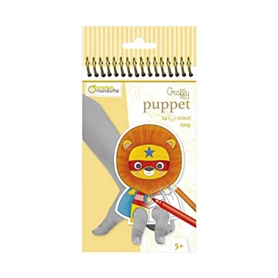 Imagen de Clairefontaine ES Avenue Mandarine GY007O Un carnet à spirale Graffy Puppet 24 marionnettes doigts pré découpées colorier 12x12 cm 250g (12 designs x2), Fées