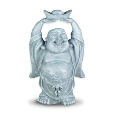 Imagen de Zen Buda estatuilla Riendo SBR Gris Claro de 8 x 6 12 cm