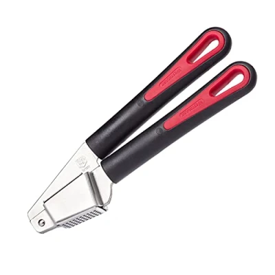 Imagen de Westmark Prensa para Ajos con rejilla extraíble, Longitud: 19,7 cm, Acero inoxidable/plástico, Gallant, Negro/rojo/plata, 29362270