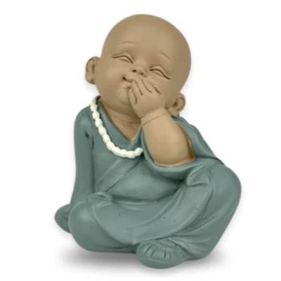 Imagen de Zen&#039;Light Estatua de Buda Bonze Silence Iconic Nada Decir Baby simbolismo Tranquila y Alegre Decoración Zen H 10,5 cm