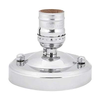 Imagen de Fdit Adaptador de Base Bombilla E26 / E27 Vintage Industrial Techo/Luz Pared Soporte Colgante Lámpara Tornillo Zócalo(Plata)