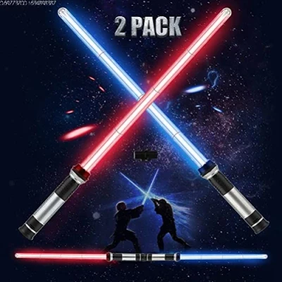 Imagen de Hiraith Espada láser 2 en 1 Star Wars para niños, original, con luz y sonido, 7 luces de cambio color, regalo niños adultos
