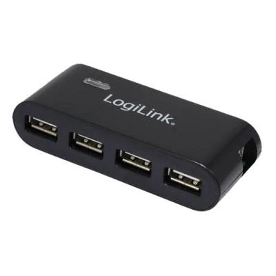 Imagen de Hub 4 Puertos Usb 2.0 Logilink+fuente Alim Neg