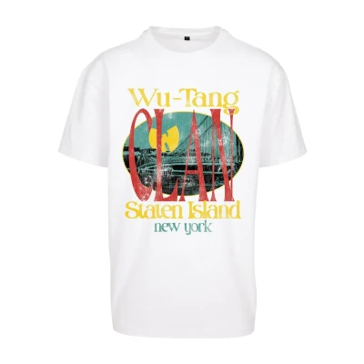 Imagen de Mister Tee WU TANG Staten Island Oversize Camiseta estampada, Hombre, Talla: Large, White