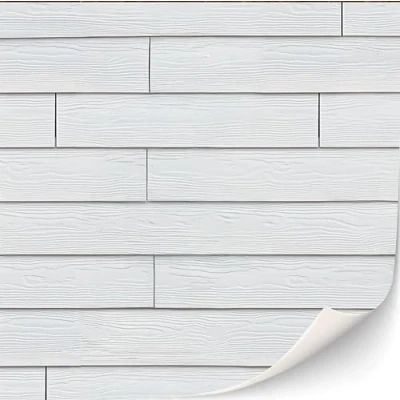 Imagen de 3 hojas autoadhesivas de pared ladrillo para casas muñecas, escala 1:12 (fachada madera (blanco))
