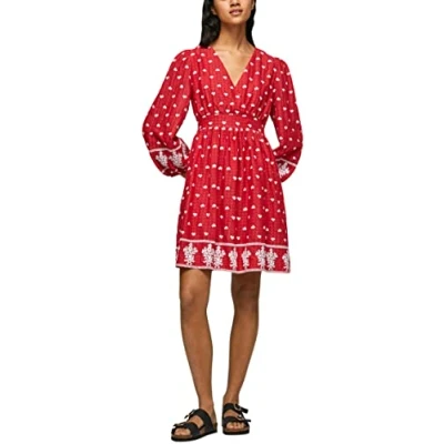 Imagen de Pepe Jeans Batia Dress, Rojo (Studio Red), M para Mujer