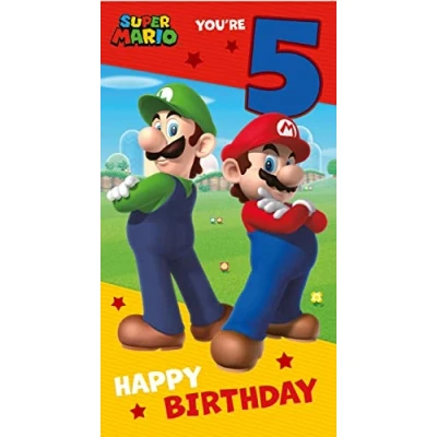 Imagen de Danilo Promotions LTD tarjeta de 5º cumpleaños, cumpleaños para Super Mario