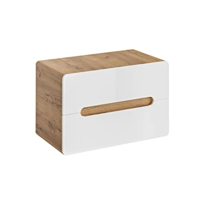 Imagen de Mueble de Lavabo 80 cm Aruba White para sobre encimera, Colgante, Color Blanco Brillo, Muebles baño Modernos