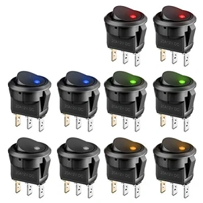 Imagen de BUYGOO Interruptores para Coche 10pcs LED Interruptor Rocker 12 V 20 A On/Off Auto Boton Switch
