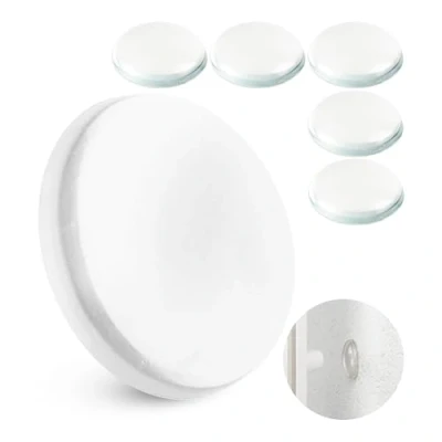 Imagen de Tope de puerta para paredes, 6 x Ø 40 mm, Almohadillas amortiguadoras autoadhesivas en transparente, Sujeción extra fuerte con adhesivo especial, Protector pared puertas, Topes puertas