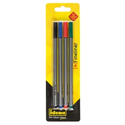 Imagen de Idena 516186 Fineliner 4 piezas, ancho de trazo 0,4 mm