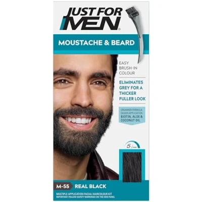 Imagen de Just For Men Tinte para bigote y barba, M55 Real Black